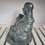 Large Laughing Buddha Statue Bronze Effect Image 4