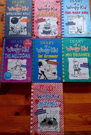 Diary of a wimpy kid . Hard backs.
