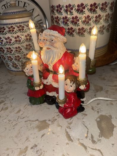 Vintage Christmas Santa Candelabra
