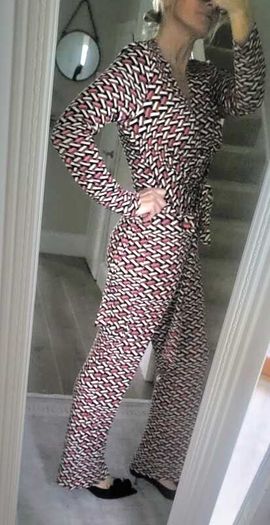 Diane Von Furstenberg 100% Silk Jumpsuit Sz 10USA (Fit 14-16UK) - Rrp 395 (New)