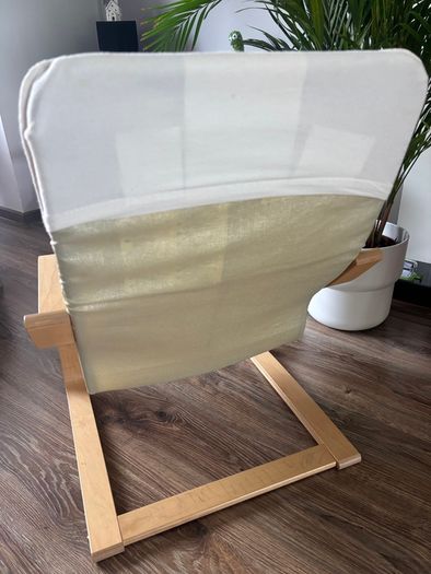 IKEA POANG kids armchair  cream light wood
