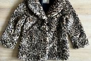Faux fur animal print coat 10/11