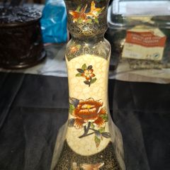 Old Japanese Satsuma Hand Painted Porcelain Candlestick with a Floral Design