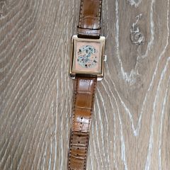 Lukado automatic watch with brown leather strap