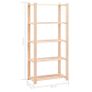 5-Tier Storage Racks 5 pcs 80x38x170 cm Solid Pinewood 250 kg Image 8