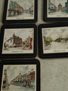 Vintage Pimpernel Hot Coster - Diferernt Irish Towon - Set Of 5 In Box
