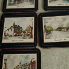 Vintage Pimpernel Hot Coster - Diferernt Irish Towon - Set Of 5 In Box