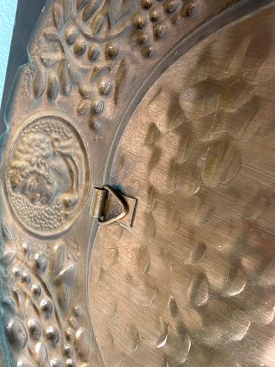 Large Vintage Repousse Metal Charger