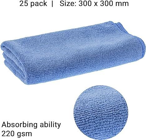 GLASS POLISH 15002 Premium Lint Free Microfibre Cloths | 300 x 300 mm | Pack of 25
