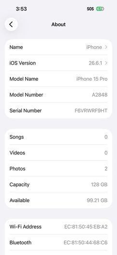 iPhone 15 Pro 128gb (A2848) BLUE