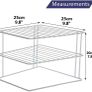 Corner Plate Rack For Kitchen Cupboards | Square Add a shelf White Plate Stacker Organiser Image 3