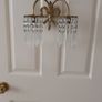 1930's  Brass/Crystal Wall Light. Image 5