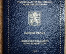 Vatican Brilliant Uncirculated Euro Coin 2022 - Includes 5 Euro Commemorating Centenary of the Death of Pope Benedict XV