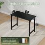 80 cm Computer Desk, Small Home Office Desk Study Writing Kid Table for Small Spaces, Simple PC Gaming Desk, Adjustable Feet, Black Image 3