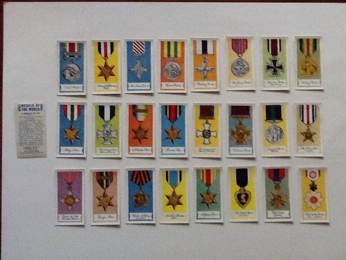 Full set of 25 Cigarette Cards. 'Medals of the World'. 'Mills Filtertips'