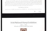 1985 Ireland Stampa Members (Brown) &amp; Door  (red) souvenir Postage Due Card matching numbers 311