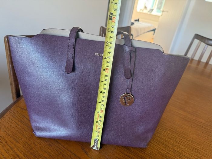 Furla Aubergine Saffiano Leather Bag