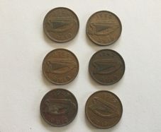 Coins - Eire Halfpennies X 6 .
