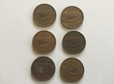Coins - Eire Halfpennies X 6 .