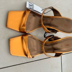 Zara metallic orange heels BNWT