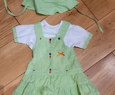 Baby Dress,T-Shirt & Hat Set Age 6 Months