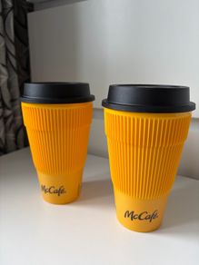 Rare Pair of Limited Edition McCafe Reusable Cups - Poland Exclusive!