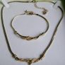 Vintage Gold Plated Crystal Necklace and Bangle , 1980s Bridal Statement Collar, Sparkling Pendant, Elegant Wedding Jewelry, Timeless Gift For Her Image 4