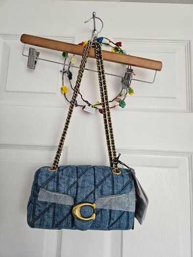 coach quilted denim tabby bag