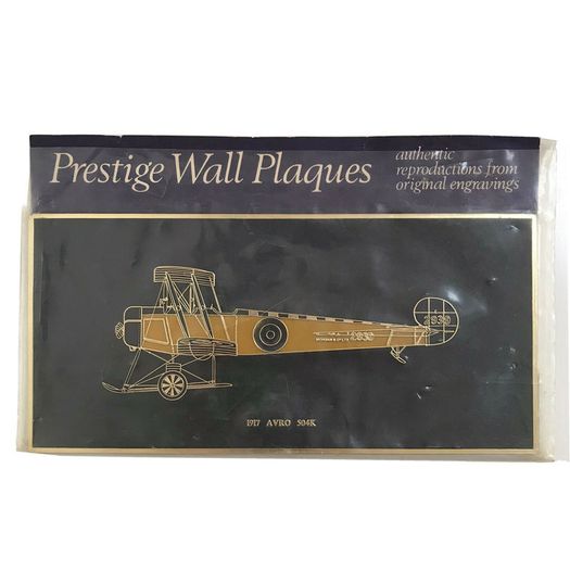 Prestige Wall Plaque 1917 Avro 504K. New. Free Postage!