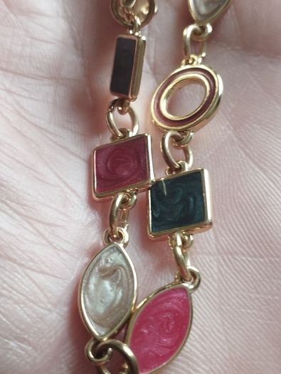 Beautiful necklace with multi-colored enamel.