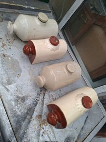 Antique Stoneware Hot Water Bottles Historically used to Warm Beds or Feet. PRICE IS FOR 1 ONLY, Ideal for Props for movies Plays or Photos, can be even used as door stops,