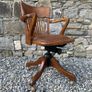 Edwardian Oak Swivel Office Chair. Image 7