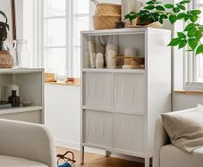 White Cabinet with Sliding Doors