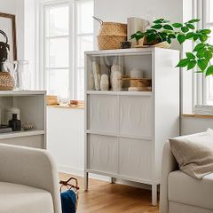 White Cabinet with Sliding Doors
