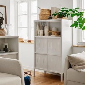 White Cabinet with Sliding Doors