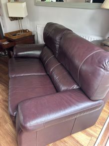 Natuzzi brown leather sofa