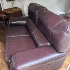 Natuzzi brown leather sofa