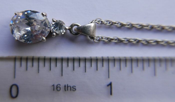Vintage Sterling Silver 925 Pendant Necklace length 18" - 4,4g