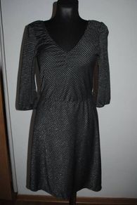 H&M Divided Black/Silver midi dress size UK10 EUR38 Postage included