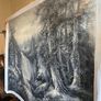 Large Hand Painted Oil on Canvas Country Scene Image 6
