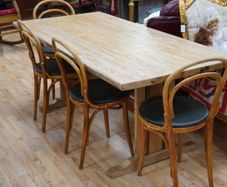 Vintage Pine Trestle Dining Table