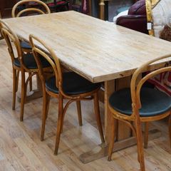 Vintage Pine Trestle Dining Table