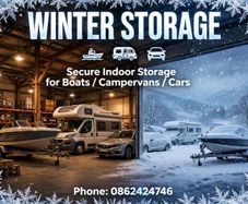 Secure indoor storage for boats and campervans in South Dublin