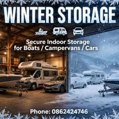 Secure indoor storage for boats and campervans in South Dublin