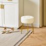 Dressing Table Makeup Vanity Stool Leather Round Footrest Chair White Image 4