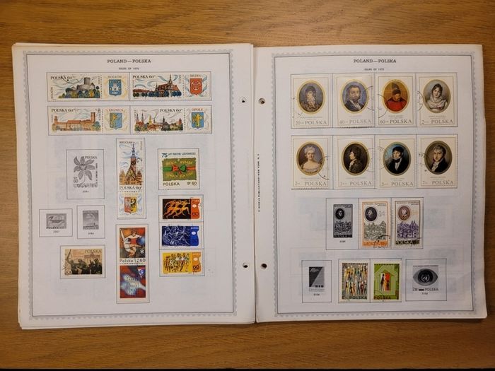 Poland 1946 -1983  Minkus Stamp album pages partially filled
