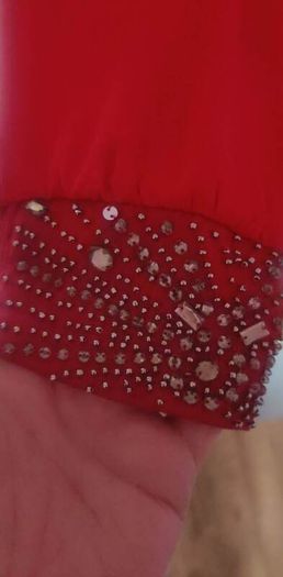 Wallis red long sleeve embroidered beaded blouse for women size UK18 EU46 Perfect condition  Postage included