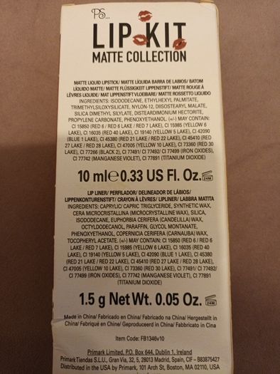 Primark matte lip kit