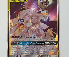 Pokemon Lunala and Solgaleo GX card