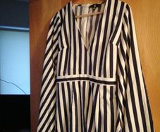 navy and white striped playsuit from misguided